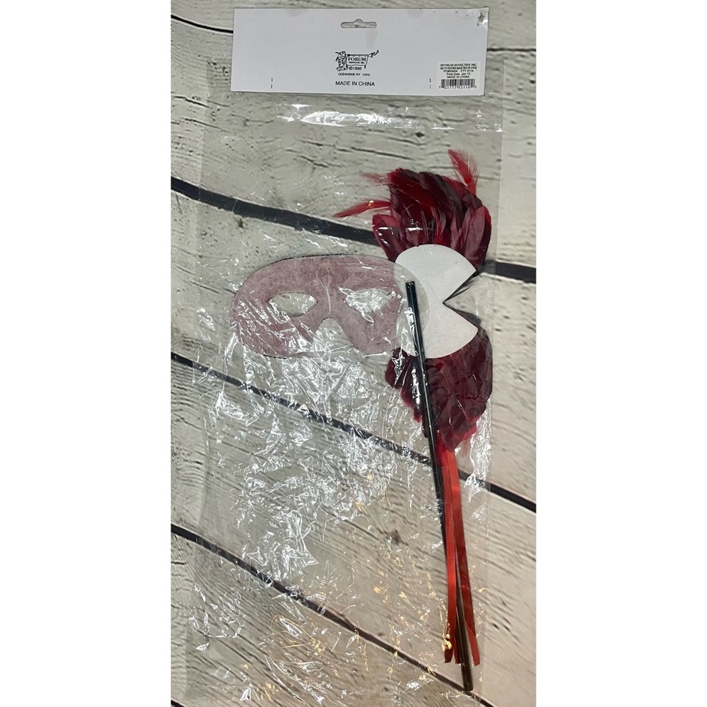 Red Sequin Masquerade Mask - Picture 7 of 15